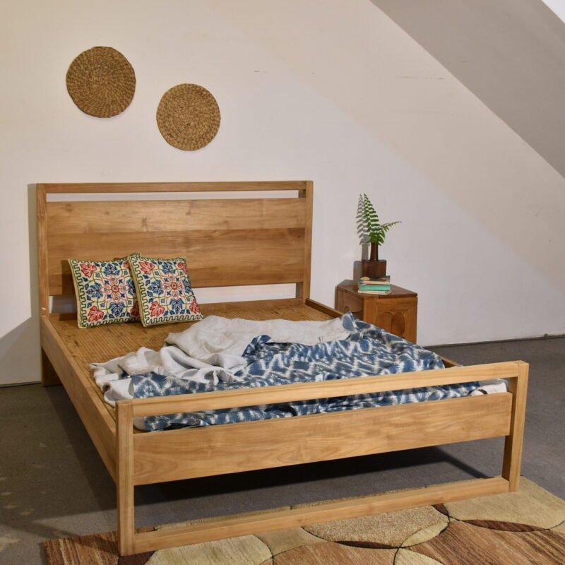 Solid Teak Wood Bed Frame