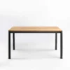 outdoor teak dining table in teak and aluminium
