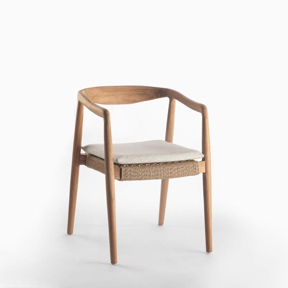 Solid Wood & Rope Dining Chair - Image 2