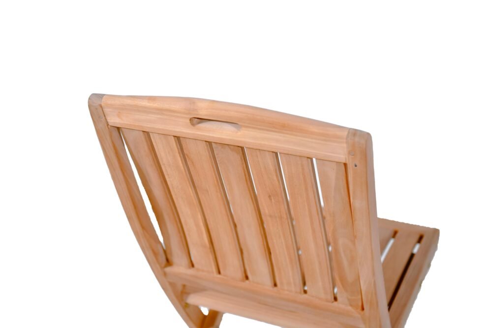 Outdoor solid teak wood folding chair - Image 3