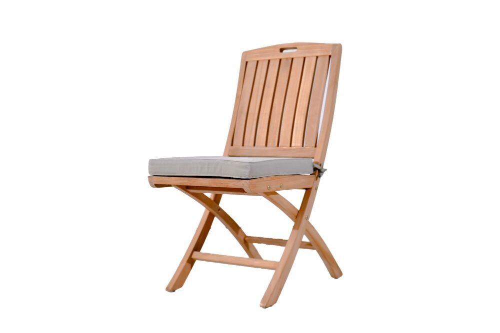 Outdoor solid teak wood folding chair - Image 2
