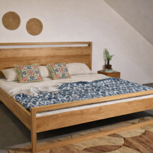 solid wood king size bed frame in teak