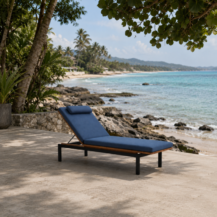 teak outdoor aluminium sun lounger